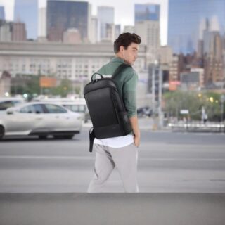 Bopai Αντικλεπτικό Δερμάτινο Σακίδιο Laptop 15.6” 21L Μαύρο