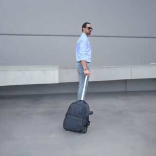 Matein 1240 Σακίδιο Τροχήλατο Μαύρο 45L Laptop 17.3”