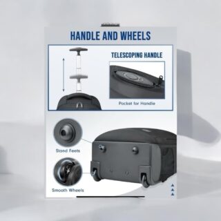 Σακίδιο πλάτης Τροχήλατο 45L Laptop 17.3” Matein 1433 μαύρο