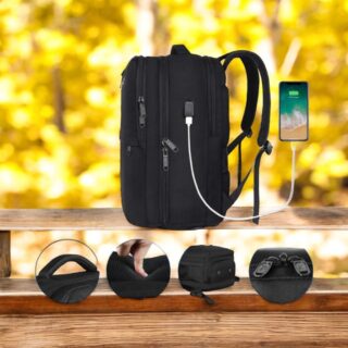 Matein 1197 Σακίδιο Πλάτης Travel 17” Μαύρο 40L