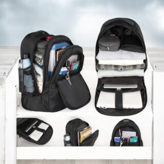 Matein 1240 Σακίδιο Τροχήλατο Μαύρο 45L Laptop 17.3”