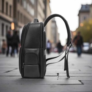 Bange 6626 Δερμάτινο Σακίδιο Πλάτης Κάμερας 17L Laptop 15.6” Μαύρο