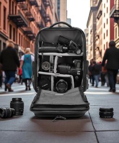 Bange 6626 Δερμάτινο Σακίδιο Πλάτης Κάμερας 17L Laptop 15.6” Μαύρο