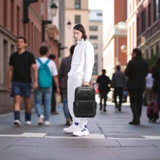 Bange 6626 Δερμάτινο Σακίδιο Πλάτης Κάμερας 17L Laptop 15.6” Μαύρο