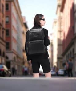 Bange 6626 Δερμάτινο Σακίδιο Πλάτης Κάμερας 17L Laptop 15.6” Μαύρο