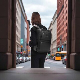 Bange 6626 Δερμάτινο Σακίδιο Πλάτης Κάμερας 17L Laptop 15.6” Μαύρο