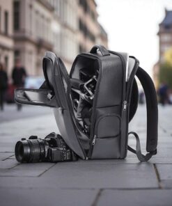 Bange 6626 Δερμάτινο Σακίδιο Πλάτης Κάμερας 17L Laptop 15.6” Μαύρο