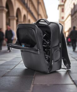 Bange 6626 Δερμάτινο Σακίδιο Πλάτης Κάμερας 17L Laptop 15.6” Μαύρο