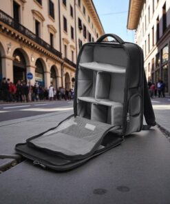 Bange 6626 Δερμάτινο Σακίδιο Πλάτης Κάμερας 17L Laptop 15.6” Μαύρο