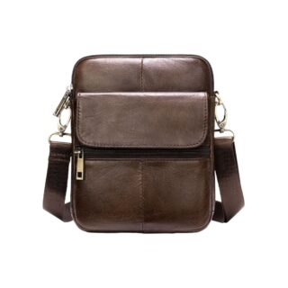 Δερμάτινο τσαντάκι ώμου Cardinal 7350 σκούρο καφέ