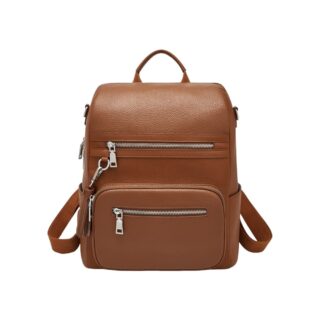 Foxer 9135070F Σακίδιο Πλάτης Γυναικείο Καφέ Δερμάτινο