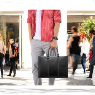 Δερμάτινος χαρτοφύλακας 14″ Bopai 11-98711 μαύρο