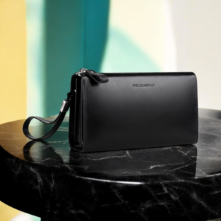 Δερμάτινο Ανδρικό Τσαντάκι χειρός/πορτοφόλι William Polo 197 black
