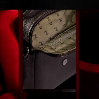 Earth-60-103 Δερμάτινη Τσάντα Ώμου Μαύρο