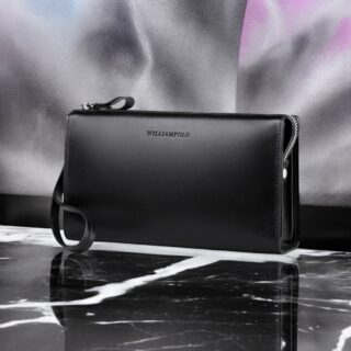 Δερμάτινο Ανδρικό Τσαντάκι χειρός/πορτοφόλι William Polo 197 black