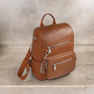 Foxer 9135070F Σακίδιο Πλάτης Γυναικείο Καφέ Δερμάτινο