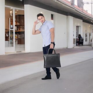 Δερμάτινος χαρτοφύλακας 14″ Bopai 11-121681 μαύρο