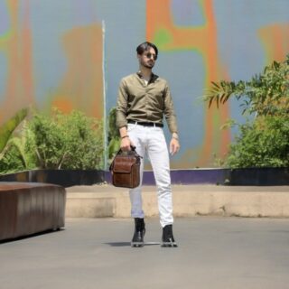 Δερμάτινο τσαντάκι ώμου Cardinal καφέ 369