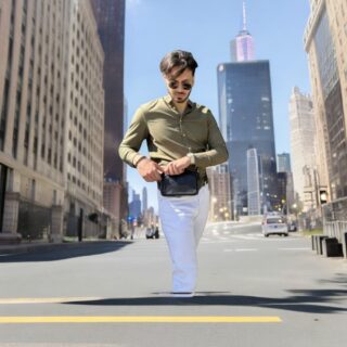 Δερμάτινο τσαντάκι μέσης Cardinal 8966 μαύρο