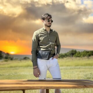 Δερμάτινο τσαντάκι μέσης Cardinal 8966 μαύρο