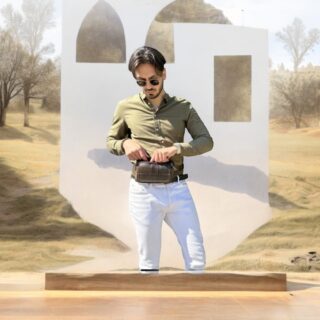 Δερμάτινο τσαντάκι μέσης Cardinal 8966 καφέ