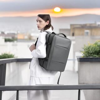 Bange 1908 Plus Γκρι 49L Σακίδιο Πλάτης Laptop 17.3” Επεκτάσιμο