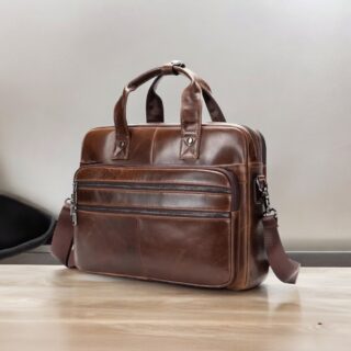 Δερμάτινος χαρτοφύλακας Cardinal 6938 σκούρο καφέ