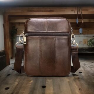 Δερμάτινο τσαντάκι ώμου Cardinal 7350 σκούρο καφέ