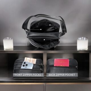 Δερμάτινο τσαντάκι ώμου Cardinal 6076 μαύρο