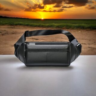 Δερμάτινο τσαντάκι μέσης Cardinal 7312 μαύρο