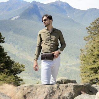 Δερμάτινο τσαντάκι μέσης Cardinal 8943 coffee