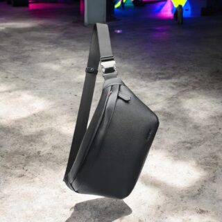 Δερμάτινο τσαντάκι μέσης Bopai 11-122421 μαύρο