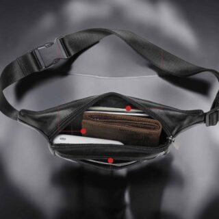 Δερμάτινο τσαντάκι μέσης Cardinal 7310 μαύρο