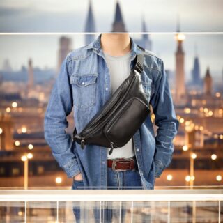 Δερμάτινο τσαντάκι μέσης Cardinal 9233 black