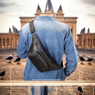 Δερμάτινο τσαντάκι μέσης Cardinal 9233 black