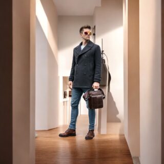 Δερμάτινο τσαντάκι ώμου Cardinal 379 coffee