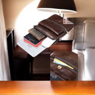 Δερμάτινο τσαντάκι ώμου Cardinal 7350 σκούρο καφέ