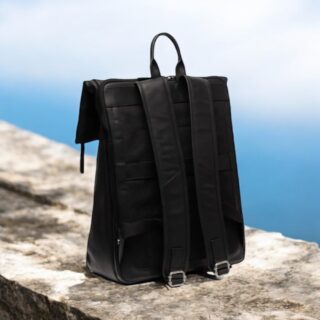 chesterfield Backpack Δερμάτινο σακίδιο Με καπάκι Μαύρο Savona C58.0322-011