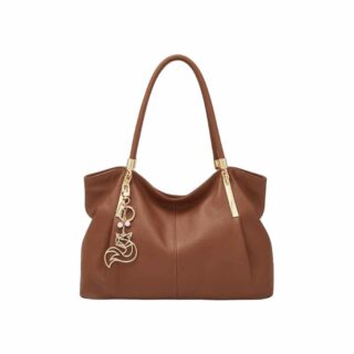 Δερμάτινη Γυναικεία Τσάντα Shopper ‘Ωμου Foxer 958136F καφέ