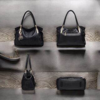 Δερμάτινη Γυναικεία Τσάντα Foxer 958136F Μαύρο