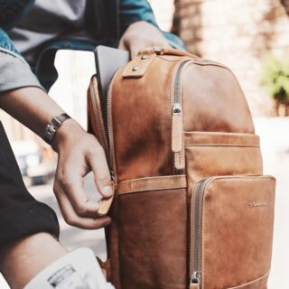 Chesterfield Austin Ανδρικό Δερμάτινο Σακίδιο Πλάτης Ταμπά