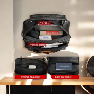 Δερμάτινο τσαντάκι ώμου 6049 coffee