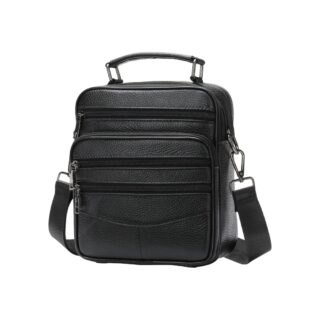 Δερμάτινο τσαντάκι ώμου 6049 black