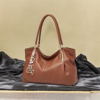 Δερμάτινη Γυναικεία Τσάντα Shopper ‘Ωμου Foxer 958136F καφέ