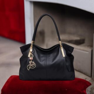 Δερμάτινη Γυναικεία Τσάντα Foxer 958136F Μαύρο