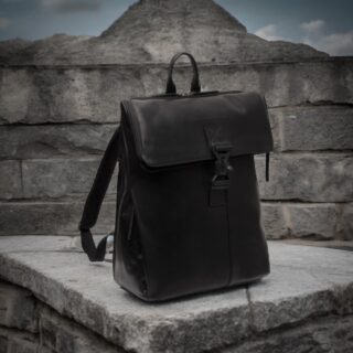 chesterfield Backpack Δερμάτινο σακίδιο Με καπάκι Μαύρο Savona C58.0322-011