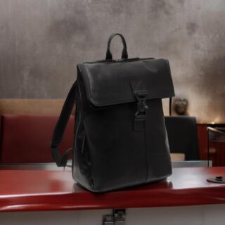 chesterfield Backpack Δερμάτινο σακίδιο Με καπάκι Μαύρο Savona C58.0322-011