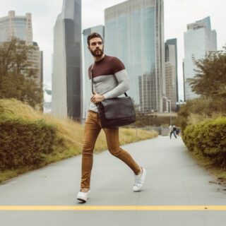 chesterfield Δερμάτινη Τσάντα Lap-Top Καφέ Richard C48.0552-024