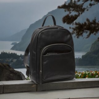 chesterfield Backpack Δερμάτινο μαύρο Santana C58.0300-011