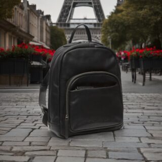 chesterfield Backpack Δερμάτινο μαύρο Santana C58.0300-011